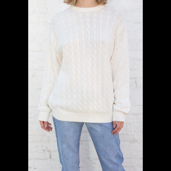 Brandy Melville Sweaters Brandy Melville Cream Brianna Cable Knit Sweater Poshmark
